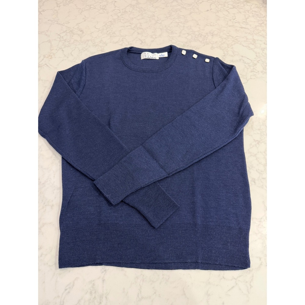Vintage 70s Avon Toccara Lady Botany Shoulder Button Crewneck Sweater Small